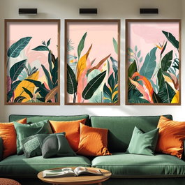 Wallity Conjunto de 3 Pinturas Decorativas MDF GE264-L Multicolor